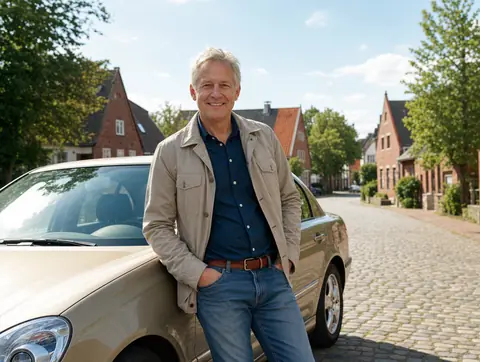 Verkäufer aus Tengen mit dem verkauften Fahrzeug