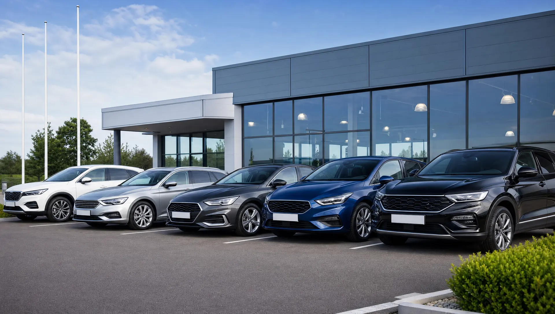 Angekaufte Fahrzeuge vor dem Autohaus – Autoankauf Singen